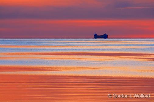 Freighter At Sunset_23394.jpg - Great Lakes Freighter on Lake Erie, photographed from Canada's south coast at Sherkston Shores, Ontario.